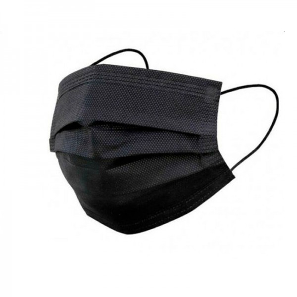Type IIR Surgical Mask in black color with three layers and CE marking (Box 50 units) Type IIR Surgical Mask in black color with three layers and CE marking (Box 50 units)